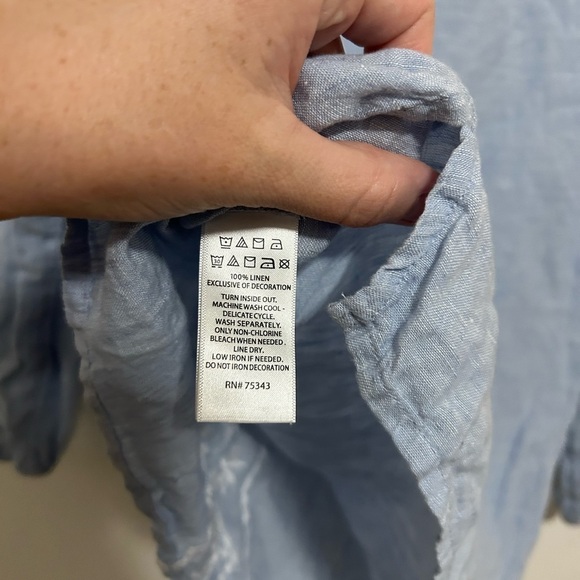 Joie Linen Long Sleeve Peasant Blouse size small - Picture 5 of 6